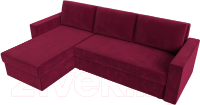 Диван угловой Лига Диванов Траумберг Лайт левый (микровельвет бордовый)