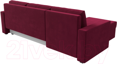 Диван угловой Лига Диванов Траумберг Лайт левый (микровельвет бордовый)