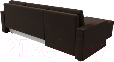 Диван угловой Лига Диванов Траумберг Лайт левый (микровельвет коричневый)