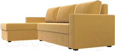 Диван угловой Лига Диванов Траумберг Лайт левый (микровельвет желтый)