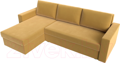 Диван угловой Лига Диванов Траумберг Лайт левый (микровельвет желтый)