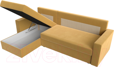 Диван угловой Лига Диванов Траумберг Лайт левый (микровельвет желтый)