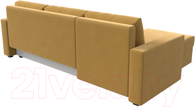 Диван угловой Лига Диванов Траумберг Лайт левый (микровельвет желтый)