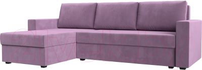 Диван угловой Лига Диванов Траумберг Лайт левый (микровельвет сиреневый) - фото