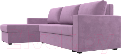 Диван угловой Лига Диванов Траумберг Лайт левый (микровельвет сиреневый)
