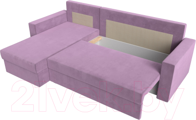 Диван угловой Лига Диванов Траумберг Лайт левый (микровельвет сиреневый)