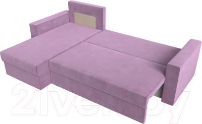 Диван угловой Лига Диванов Траумберг Лайт левый (микровельвет сиреневый)