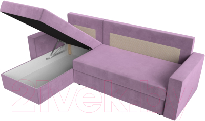 Диван угловой Лига Диванов Траумберг Лайт левый (микровельвет сиреневый)