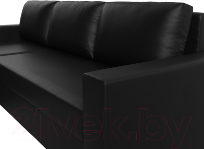 Диван угловой Лига Диванов Траумберг Лайт левый (экокожа черный)