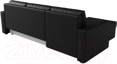 Диван угловой Лига Диванов Траумберг Лайт левый (экокожа черный)