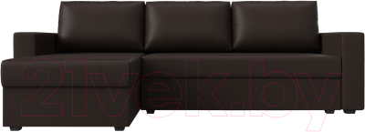 Диван угловой Лига Диванов Траумберг Лайт левый (экокожа коричневый)