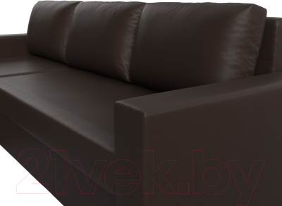 Диван угловой Лига Диванов Траумберг Лайт левый (экокожа коричневый)