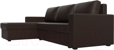 Диван угловой Лига Диванов Траумберг Лайт левый (экокожа коричневый)