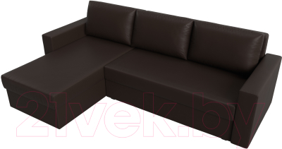 Диван угловой Лига Диванов Траумберг Лайт левый (экокожа коричневый)