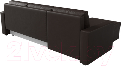 Диван угловой Лига Диванов Траумберг Лайт левый (экокожа коричневый)