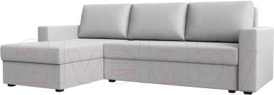 Диван угловой Лига Диванов Траумберг Лайт левый (экокожа белый) - фото