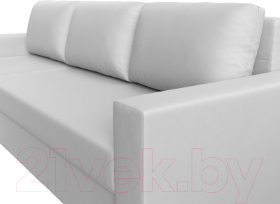 Диван угловой Лига Диванов Траумберг Лайт левый (экокожа белый)