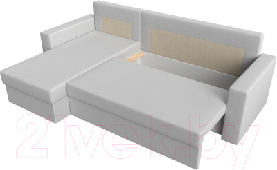 Диван угловой Лига Диванов Траумберг Лайт левый (экокожа белый)
