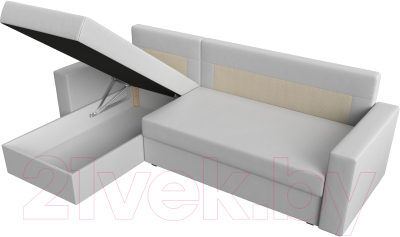 Диван угловой Лига Диванов Траумберг Лайт левый (экокожа белый)
