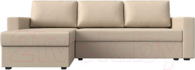 Диван угловой Лига Диванов Траумберг Лайт левый (экокожа бежевый)