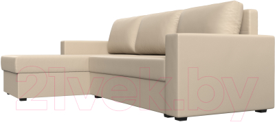 Диван угловой Лига Диванов Траумберг Лайт левый (экокожа бежевый)