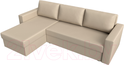 Диван угловой Лига Диванов Траумберг Лайт левый (экокожа бежевый)