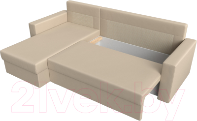 Диван угловой Лига Диванов Траумберг Лайт левый (экокожа бежевый)