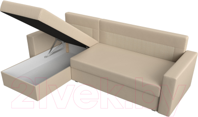 Диван угловой Лига Диванов Траумберг Лайт левый (экокожа бежевый)