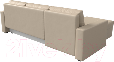 Диван угловой Лига Диванов Траумберг Лайт левый (экокожа бежевый)