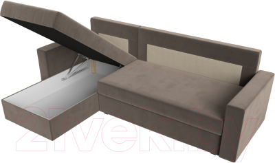 Диван угловой Лига Диванов Траумберг Лайт левый (велюр коричневый)