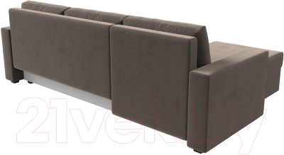 Диван угловой Лига Диванов Траумберг Лайт левый (велюр коричневый)