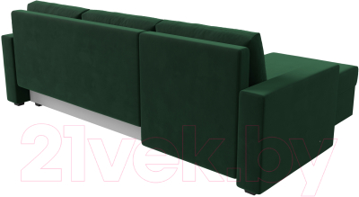 Диван угловой Лига Диванов Траумберг Лайт левый (велюр зеленый)