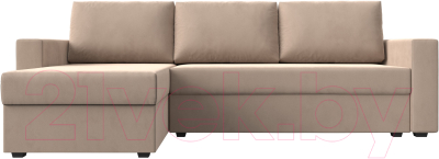 Диван угловой Лига Диванов Траумберг Лайт левый (велюр бежевый)