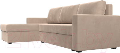 Диван угловой Лига Диванов Траумберг Лайт левый (велюр бежевый)