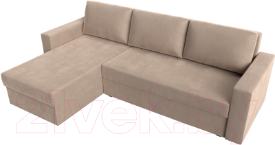 Диван угловой Лига Диванов Траумберг Лайт левый (велюр бежевый)