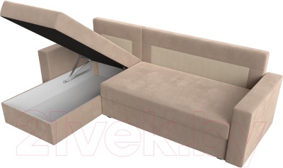 Диван угловой Лига Диванов Траумберг Лайт левый (велюр бежевый)