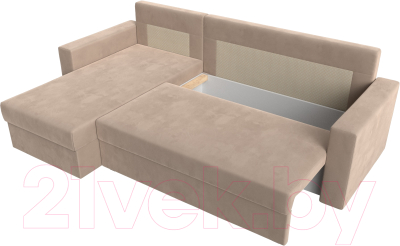 Диван угловой Лига Диванов Траумберг Лайт левый (велюр бежевый)