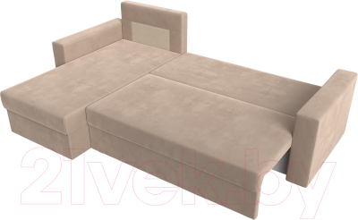Диван угловой Лига Диванов Траумберг Лайт левый (велюр бежевый)