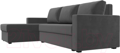 Диван угловой Лига Диванов Траумберг Лайт левый (велюр серый)