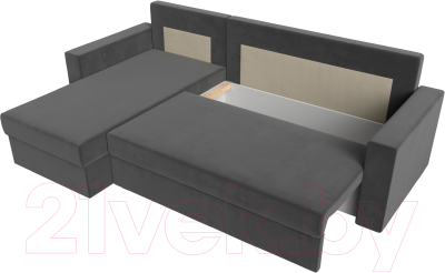 Диван угловой Лига Диванов Траумберг Лайт левый (велюр серый)