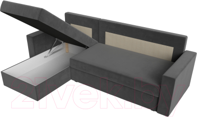 Диван угловой Лига Диванов Траумберг Лайт левый (велюр серый)