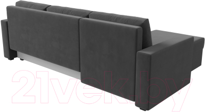 Диван угловой Лига Диванов Траумберг Лайт левый (велюр серый)