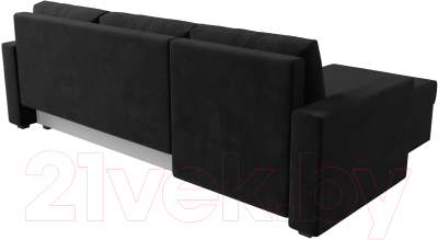 Диван угловой Лига Диванов Траумберг Лайт левый (велюр черный)