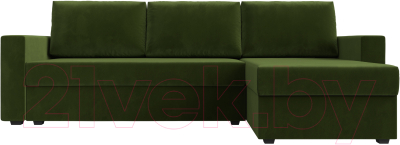 Диван угловой Лига Диванов Траумберг Лайт правый (микровельвет зеленый)