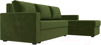 Диван угловой Лига Диванов Траумберг Лайт правый (микровельвет зеленый)