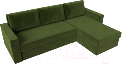 Диван угловой Лига Диванов Траумберг Лайт правый (микровельвет зеленый)
