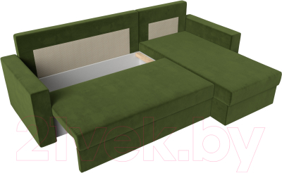Диван угловой Лига Диванов Траумберг Лайт правый (микровельвет зеленый)