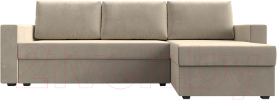 Диван угловой Лига Диванов Траумберг Лайт правый (микровельвет бежевый)