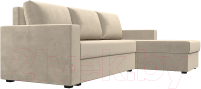 Диван угловой Лига Диванов Траумберг Лайт правый (микровельвет бежевый)