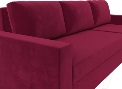Диван угловой Лига Диванов Траумберг Лайт правый (микровельвет бордовый)